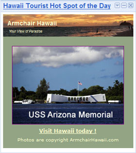 Hawaii Tourist Hot Spot of the Day Gadget -screenshot Hawaii Tourist Hot Spot of the Day Google Gadget Screenshot Funandgames