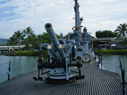 On board the Bowfin Submarine