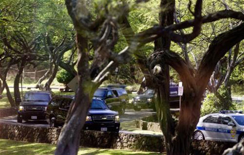 Obama motorcade at Hanauma Bay